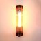 Zylindrische Wandlampe mit Streifenglas & patiniertem Messing-Finish, 1970er 2