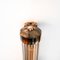 Zylindrische Wandlampe mit Streifenglas & patiniertem Messing-Finish, 1970er 5