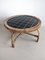 Round Black Tiled Rattan Coffee Table, 1960s, Image 1