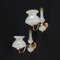 Golden Metal and Opal Glass Sconces, 1970s, Set of 2 2
