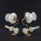 Golden Metal and Opal Glass Sconces, 1970s, Set of 2 3