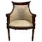 William IV Mahogany Armchair with Cream Damask Upholstery 3