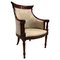 William IV Mahogany Armchair with Cream Damask Upholstery 1