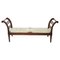 Antique Walnut Bench with Straw Seat 1