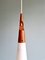 Scandinavian Suspension in White Opaline Glass & Teak by Uno & Östen Kristiansson for Luxus, 1960s, Image 11