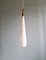 Scandinavian Suspension in White Opaline Glass & Teak by Uno & Östen Kristiansson for Luxus, 1960s, Image 1