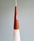 Scandinavian Suspension in White Opaline Glass & Teak by Uno & Östen Kristiansson for Luxus, 1960s, Image 3
