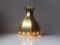 Lámpara colgante danesa vintage de latón de Coronell Elektro, años 70, Imagen 4
