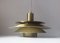 Vintage Danish Brass Tiered Pendant Lamp from Jeka, 1970s, Image 1