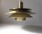 Vintage Danish Brass Tiered Pendant Lamp from Jeka, 1970s, Image 4