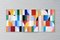 Natalia Roman, Checkered Spring Sunsets Triptych, 2025, Acrylic on Watercolor Paper 3