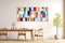 Triptyque Natalia Roman, Damier Spring Sunsets, 2025, Acrylique sur Papier Aquarelle 4