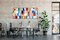 Triptyque Natalia Roman, Damier Spring Sunsets, 2025, Acrylique sur Papier Aquarelle 8