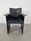 Korium Armchair in Black Leather by Tito Agnoli for Matteo Grassi, Italy, 1970s 1