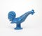 Vintage Italian Blue Ceramic Rooster, 1960s, Image 2