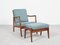 Dänischer Midcentury Sessel mit Fußhocker aus Teak von Ole Wanscher für France & Søn, 2 . Set 1