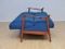 Navy Blue Fold Out Sofa, 1960s 4