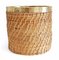 Hand-Woven Rattan and Brass Basket Planter, Italy, 1960s 1