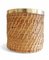 Hand-Woven Rattan and Brass Basket Planter, Italy, 1960s 5