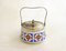 Art Deco Candy / Sugar Bowl in Earthenware and Metal from Gebrüder Mehner, Former Czechoslovakia, 1920s 1