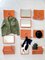 German Orange Plastic Wall Cabinet with 4 Mirrors, Coat Racks & Shelves, 1960s, Set of 14, Image 2