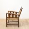 Neo-Basque Carved Armchairs in Straw and Oak, 1940s, Set of 3, Image 8