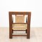 Neo-Basque Carved Armchairs in Straw and Oak, 1940s, Set of 3, Image 3