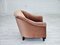 Poltrona vintage in velluto rosa salmone e legno di frassino, Danimarca, anni '50, Immagine 11