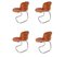 Chaises Sabrina en Acier Chromé et Assise en Cuir par Gastone Rinaldi pour Rima, 1970s, Set de 4 1