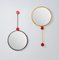 Rotating Mirrors in Red and Yellow Metal, Set of 2, Image 1