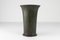 Geriffelte Art Deco Disko Metallvase von Just Andersen, Dänemark, 1940er 1