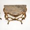 Vintage French Gilt Wood and Marble Top Console Tables, 1950, Set of 2 5