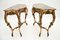 Vintage French Gilt Wood and Marble Top Console Tables, 1950, Set of 2 8