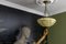 Art Deco Layered Marbled Yellowish Beige and Brown Glass and Brass Pendant Light, 1950s, Image 11