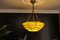 Art Deco Layered Marbled Yellowish Beige and Brown Glass and Brass Pendant Light, 1950s, Image 13