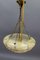 Art Deco Layered Marbled Yellowish Beige and Brown Glass and Brass Pendant Light, 1950s, Image 16