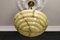 Art Deco Layered Marbled Yellowish Beige and Brown Glass and Brass Pendant Light, 1950s, Image 6