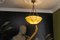 Art Deco Layered Marbled Yellowish Beige and Brown Glass and Brass Pendant Light, 1950s, Image 12
