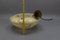 Art Deco Layered Marbled Yellowish Beige and Brown Glass and Brass Pendant Light, 1950s, Image 17