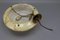 Art Deco Layered Marbled Yellowish Beige and Brown Glass and Brass Pendant Light, 1950s, Image 20