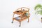 French Riviera Serving Bar Cart in Curved Bamboo, Rattan and Wicker, Italy, 1960s 2