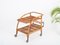 French Riviera Serving Bar Cart in Curved Bamboo, Rattan and Wicker, Italy, 1960s 16