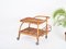 French Riviera Serving Bar Cart in Curved Bamboo, Rattan and Wicker, Italy, 1960s 3