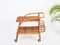French Riviera Serving Bar Cart in Curved Bamboo, Rattan and Wicker, Italy, 1960s 11