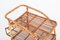 French Riviera Serving Bar Cart in Curved Bamboo, Rattan and Wicker, Italy, 1960s 4