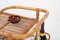 French Riviera Serving Bar Cart in Curved Bamboo, Rattan and Wicker, Italy, 1960s 8