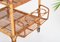 French Riviera Serving Bar Cart in Curved Bamboo, Rattan and Wicker, Italy, 1960s 5