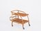 French Riviera Serving Bar Cart in Curved Bamboo, Rattan and Wicker, Italy, 1960s 9