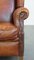 Vintage English Style Sheep Leather Wing Chair 10