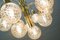 Hängelampe mit 10 Leuchten aus Strukturglas, 1960er 3